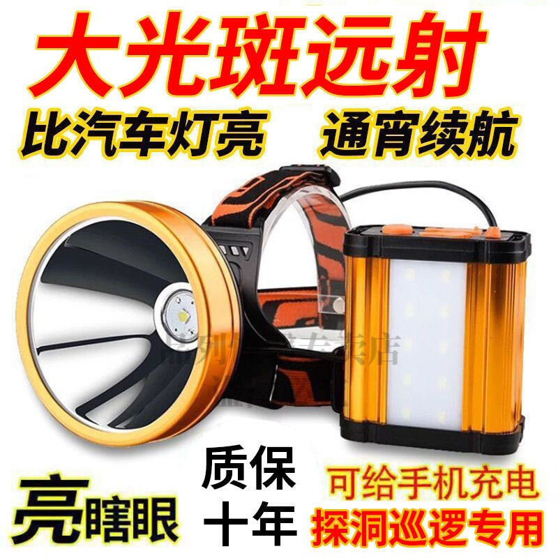 探照燈頭戴式頭燈 強光遠射，戶外釣魚與作業的照明利器